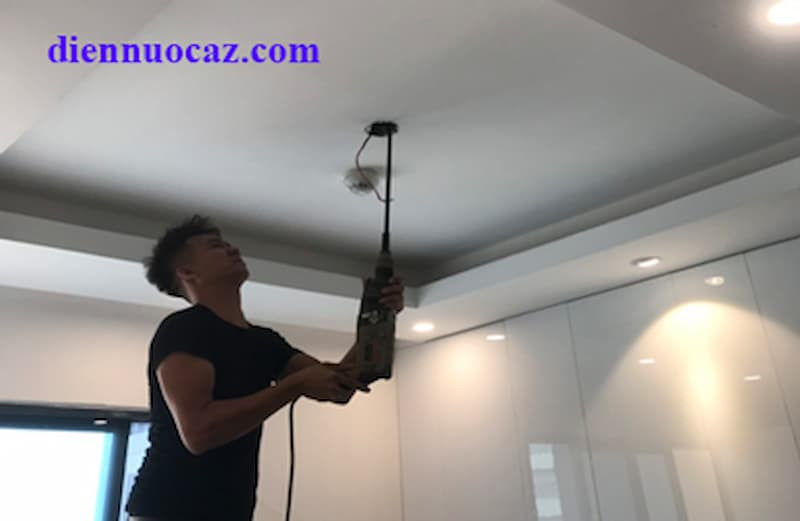 Lắp quạt trần thạch cao không có móc treo