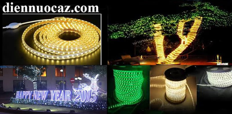 Trang trí đèn led cây xanh ngoài trời