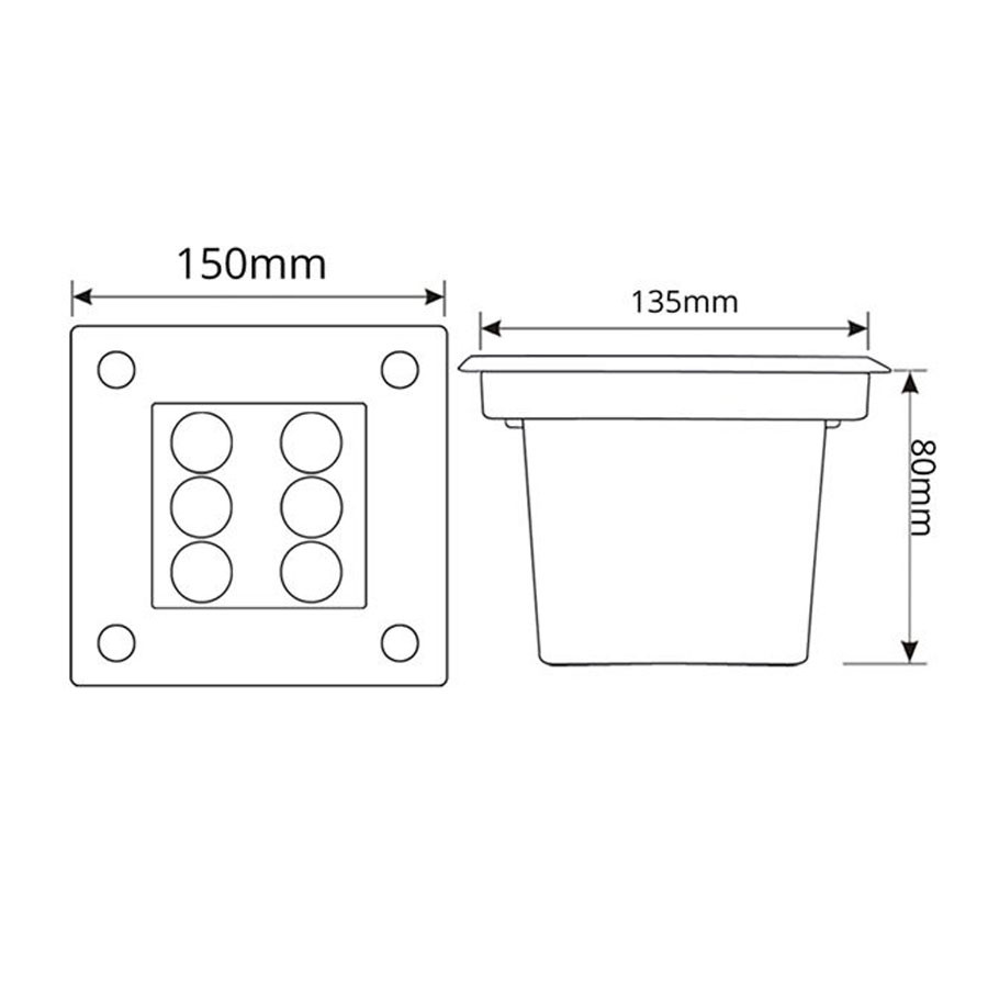 Kích thước đèn LED chiếu cây HLDAUG2-6